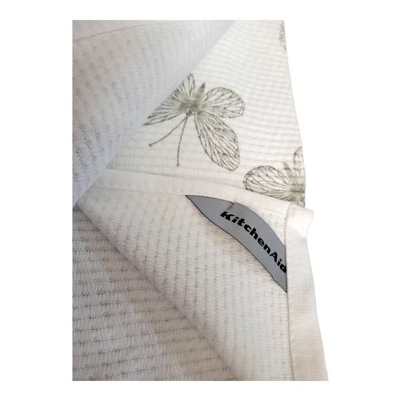 NEW KitchenAid Herb Garden Kitchen Towels 16" x 28" [Gray & Black] (Set of 2) - Picture 3 of 4